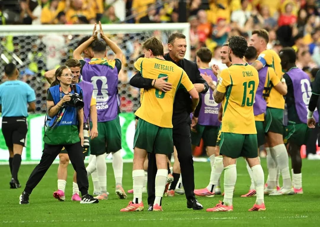 Australia team celebrating after match victory