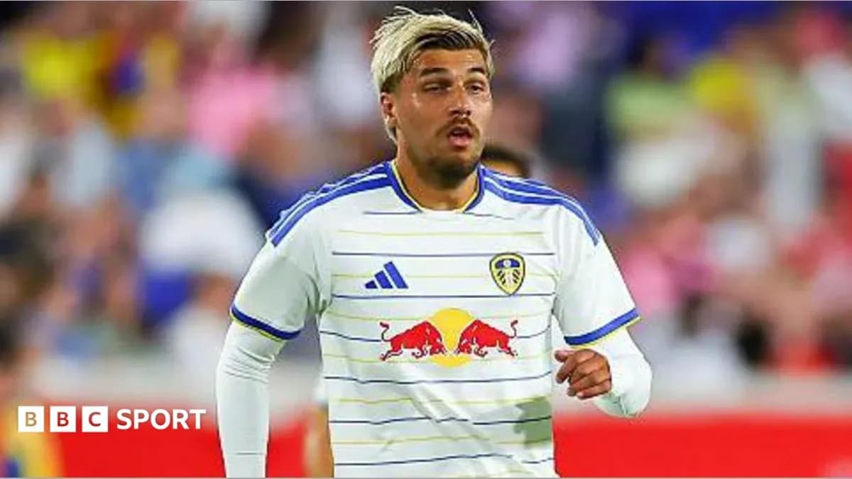 Player wearing Leeds United kit during match
