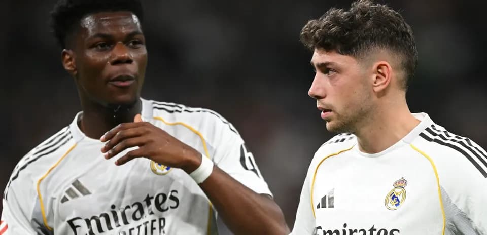Two Real Madrid players discussing during match