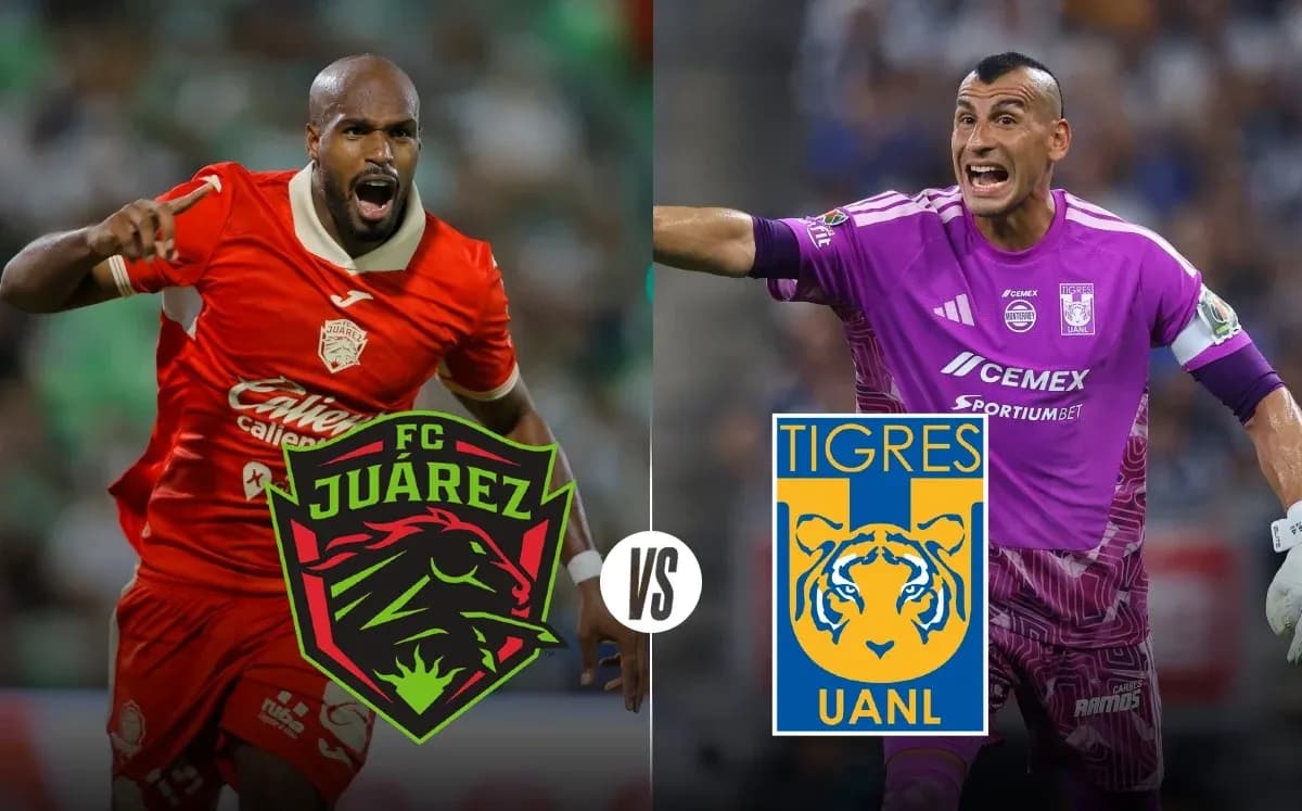 FC Juarez and Tigres UANL players during match
