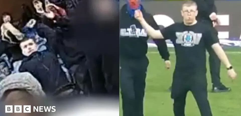 Fans reacting in the stands during a match