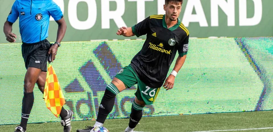 Player dribbling the ball during match