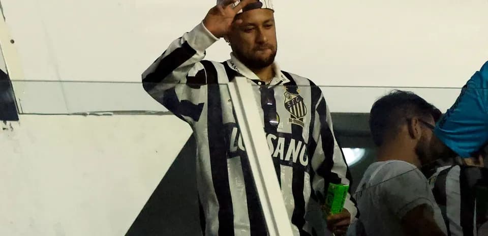 Fan waving while wearing Santos FC jersey