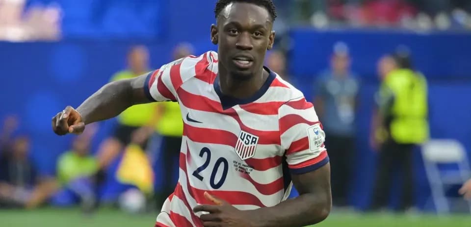 Player celebrating after scoring for USA team