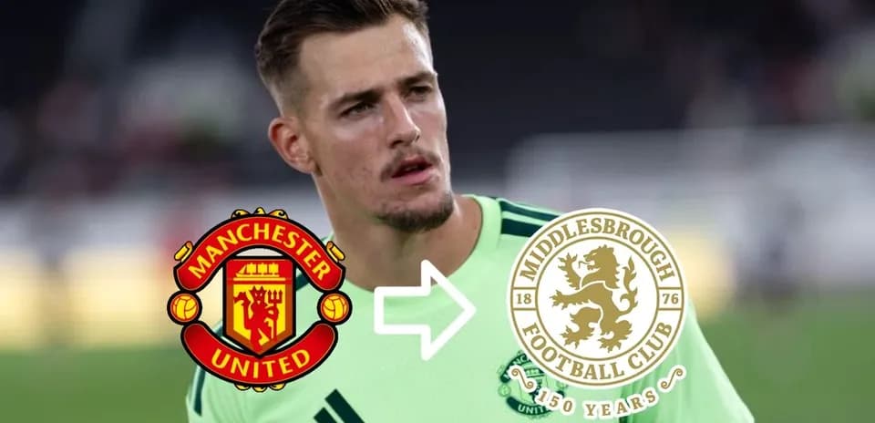 Player in goalkeeper kit with club logos overlay