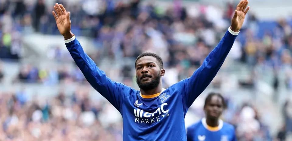 Everton player celebrating during a match