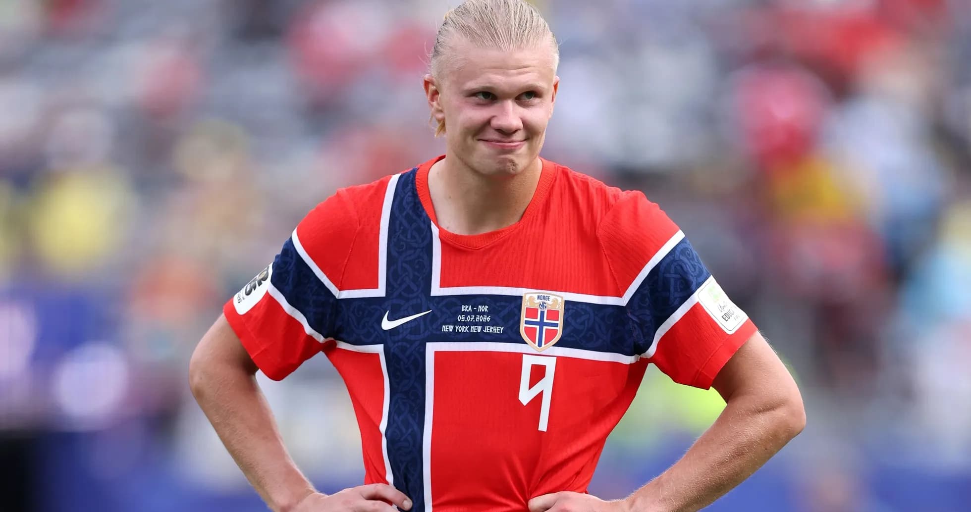Player in Norway jersey during a match
