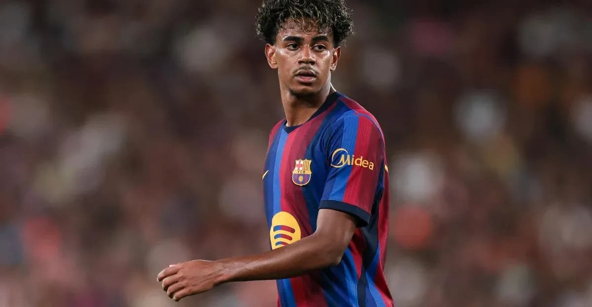 Player wearing Barcelona jersey during match