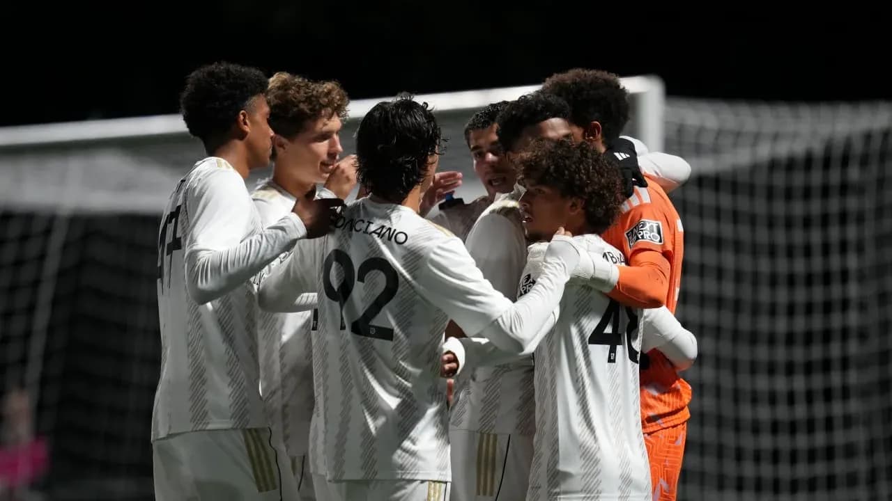 Los Angeles FC II celebrating a goal