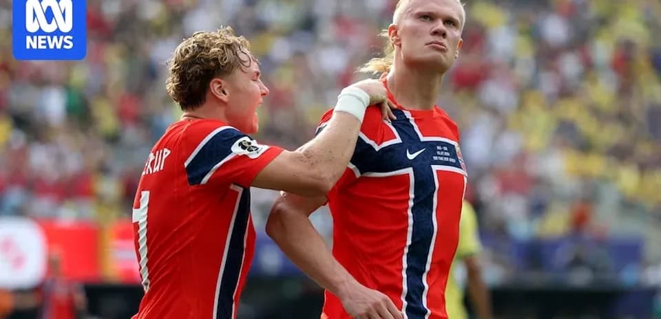 Norway players celebrating a goal during match