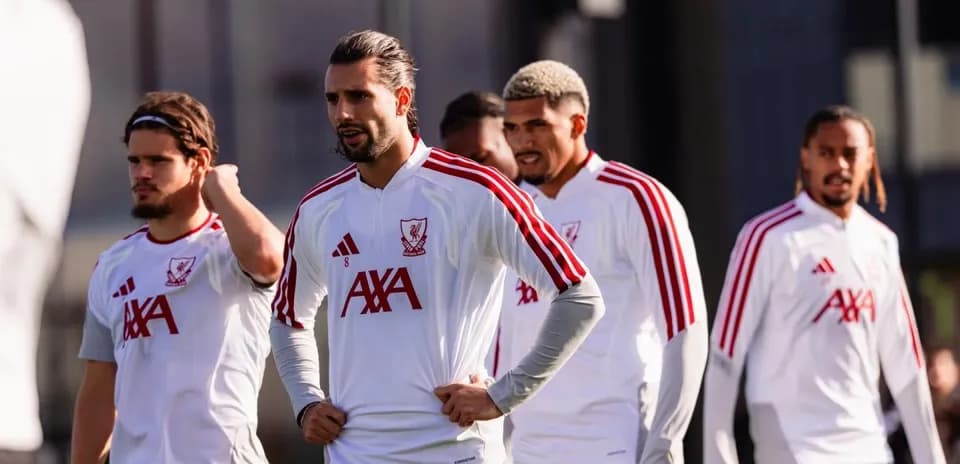 Liverpool players in training session at facility
