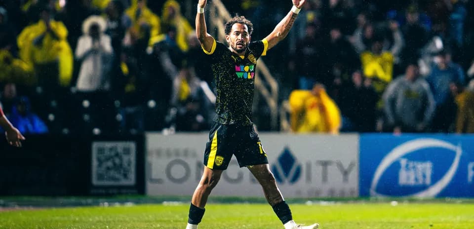 New Mexico United player celebrating during match