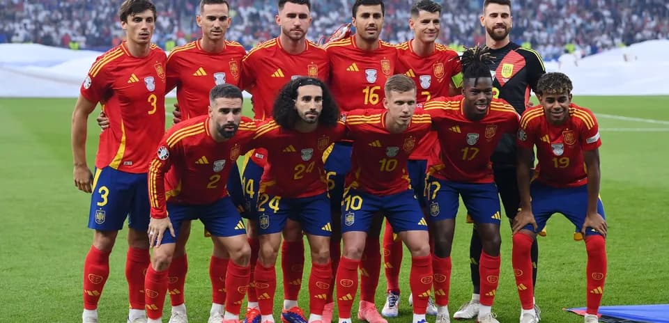 Spain national football team posing for group photo