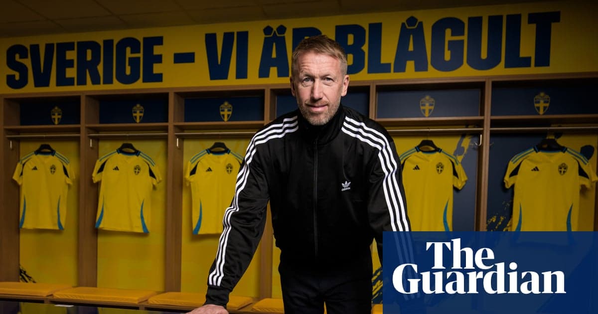 Coach in Sweden's locker room with team jerseys