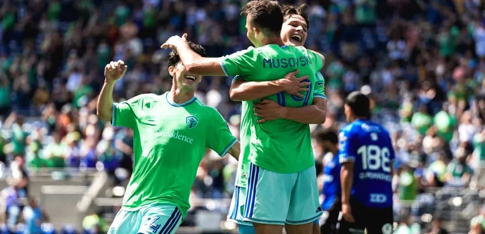 Seattle Sounders celebrating a goal