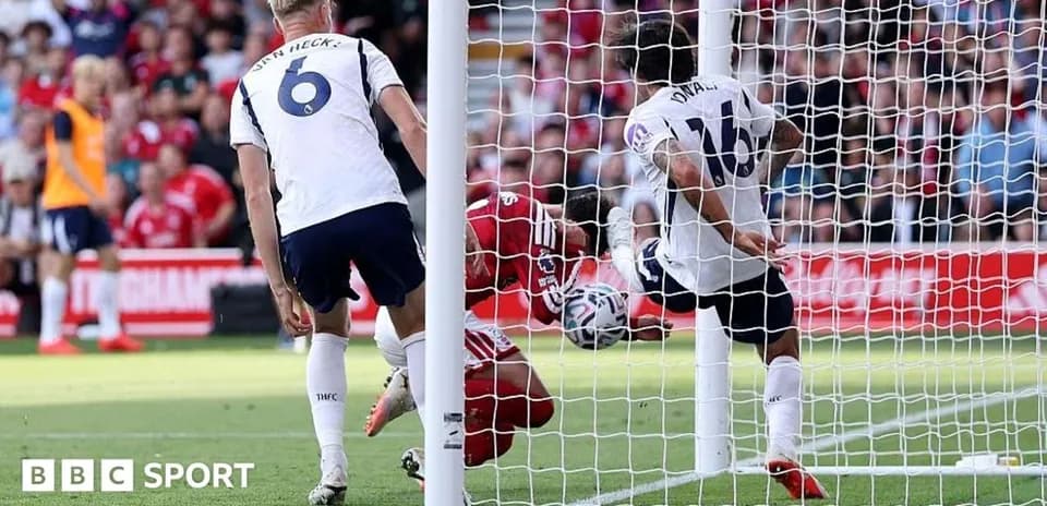 Goalkeeper diving to save a shot on goal