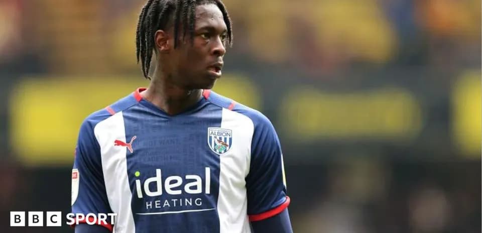 Player in West Bromwich Albion jersey on the pitch