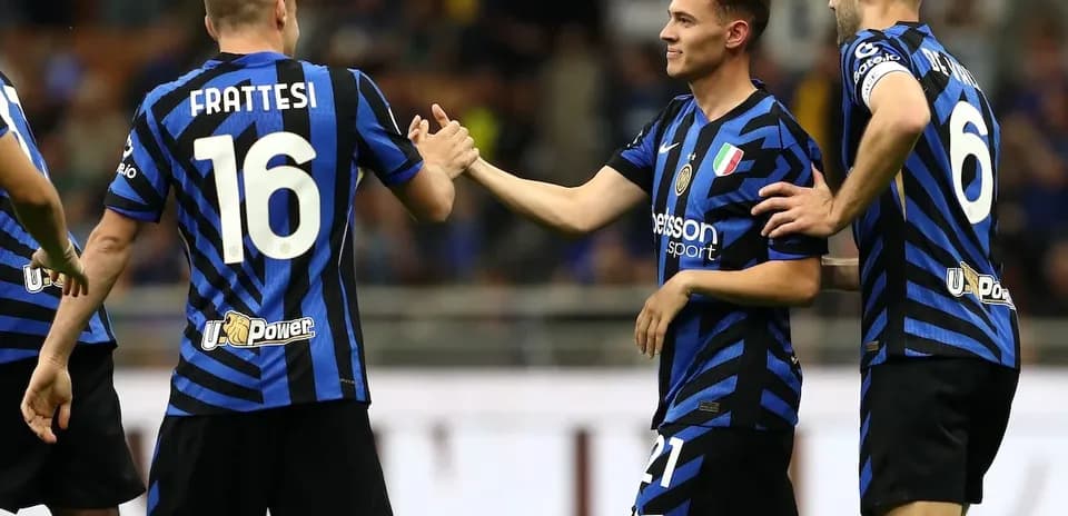 Inter players celebrating during a match
