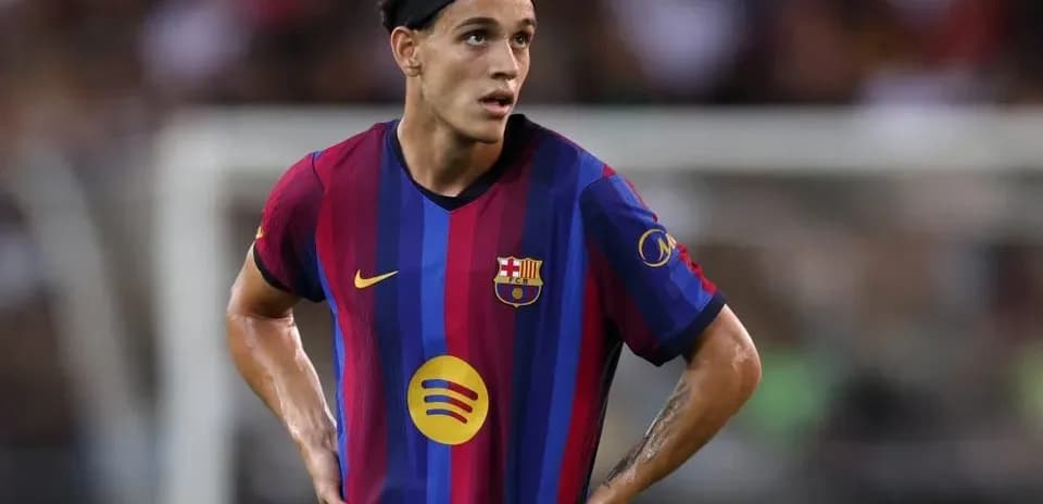 Player wearing Barcelona jersey during match
