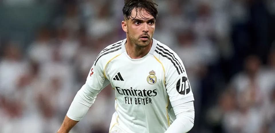 Player in Real Madrid jersey during match action