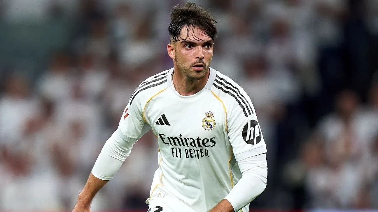Player in Real Madrid jersey during match action