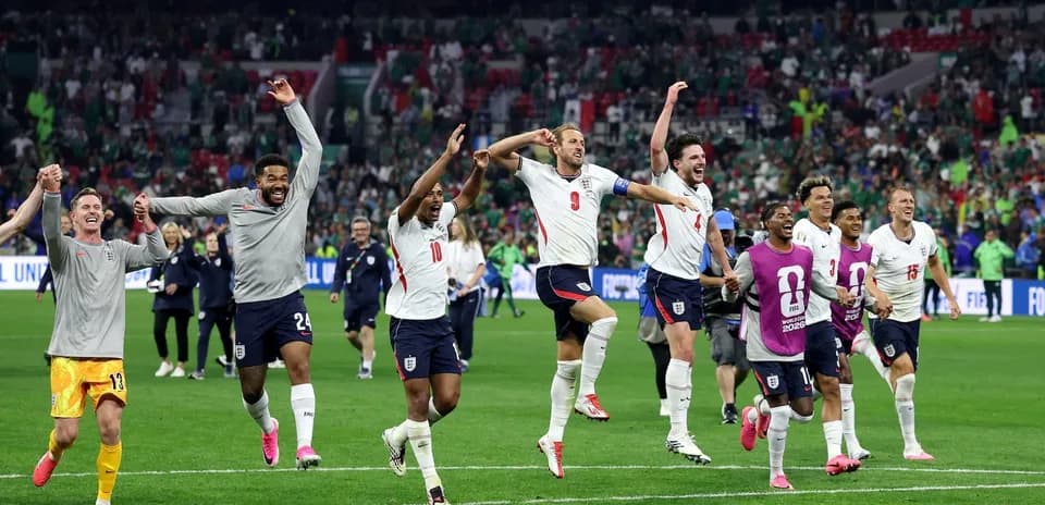 England players celebrating World Cup victory