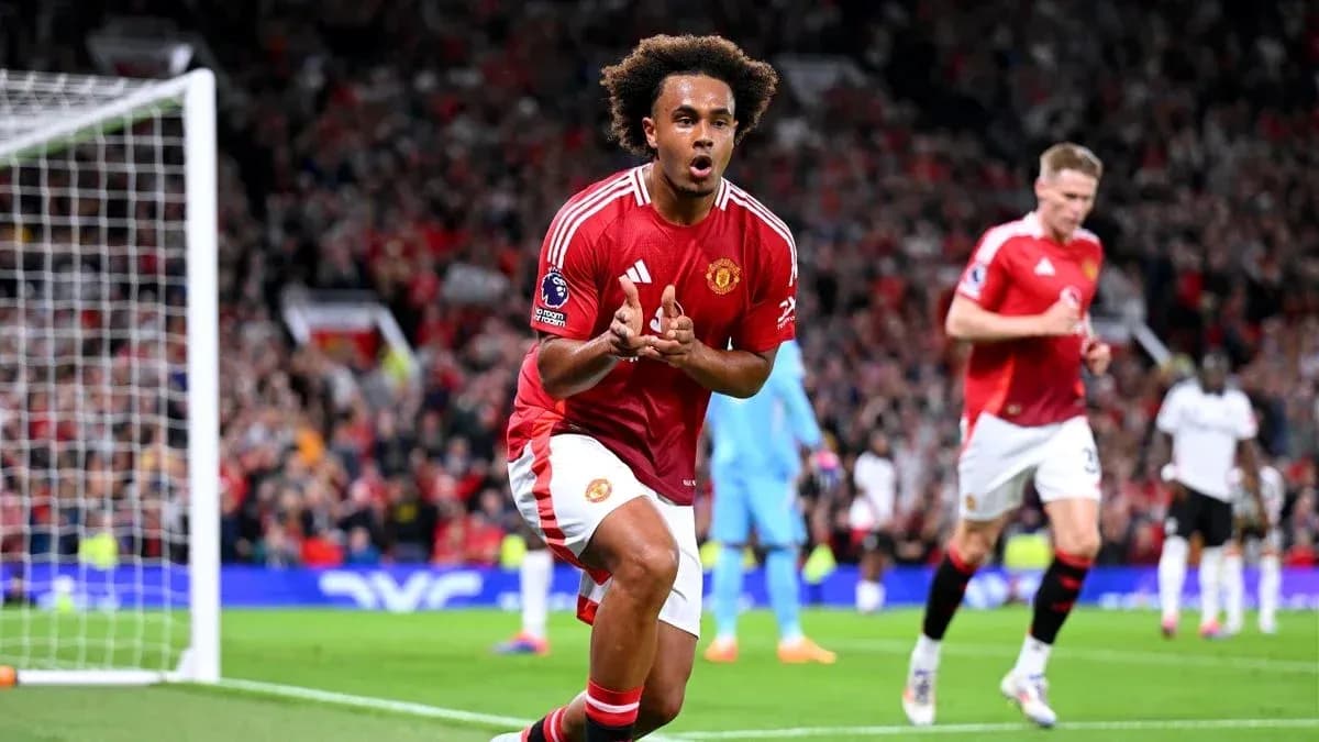 Player celebrating a goal for Manchester United