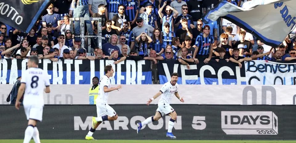 Atalanta fans celebrating during Serie A match
