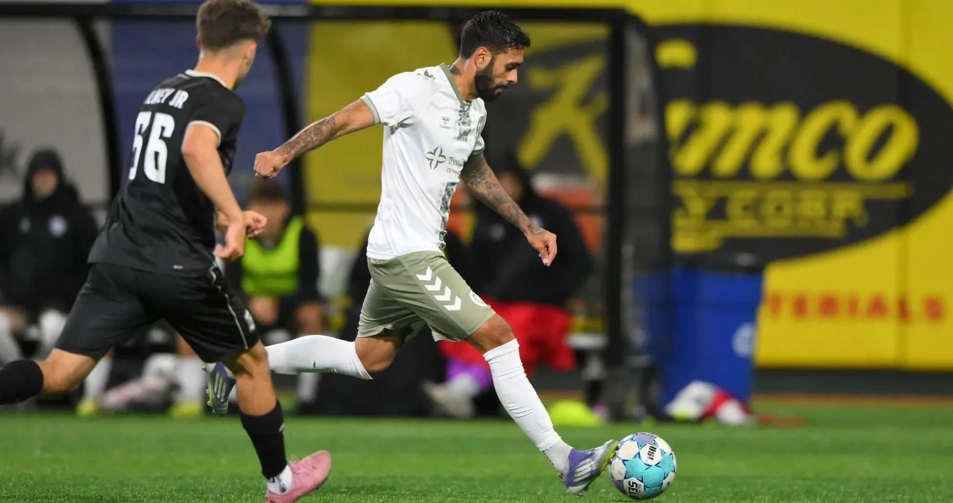 Player dribbling the ball during USL match