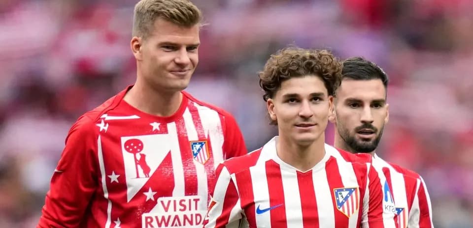 Atletico Madrid players walking onto the field