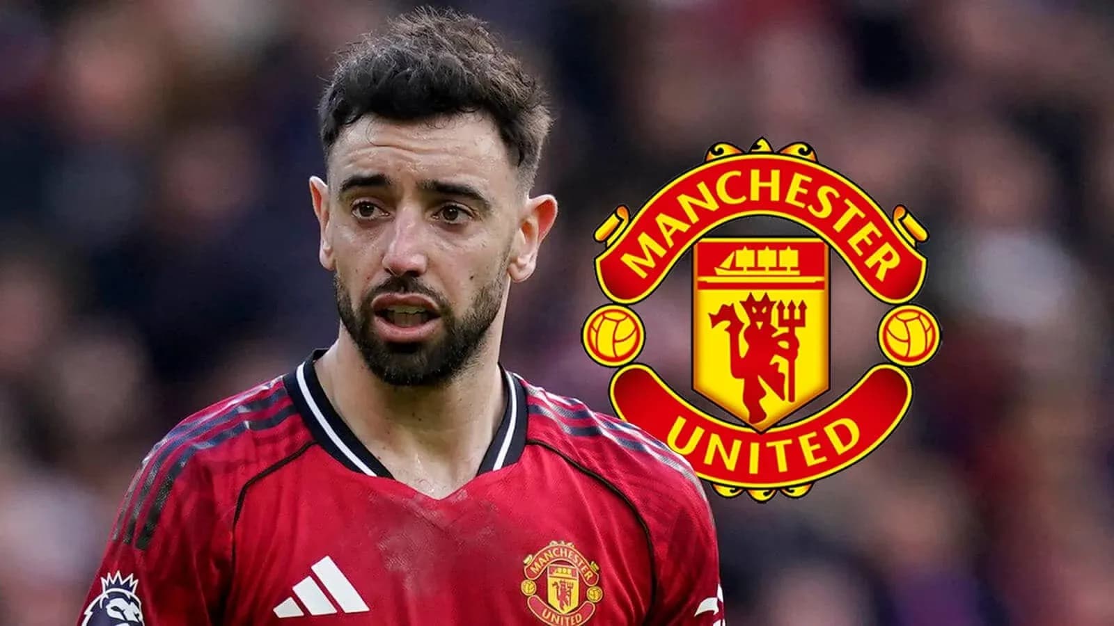 Bruno Fernandes in Manchester United jersey with logo