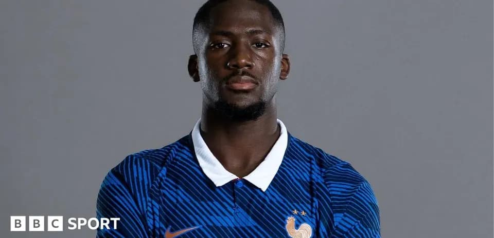 Football player in France national team jersey