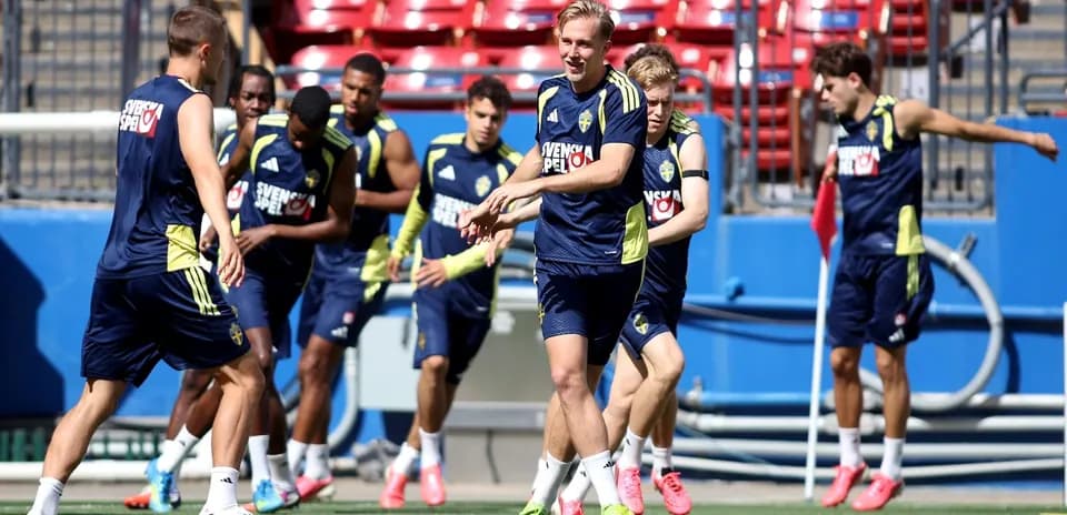 Sweden team training session before World Cup match
