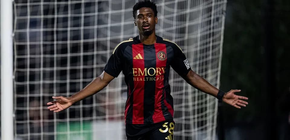 Player celebrating goal during Huntsville City match