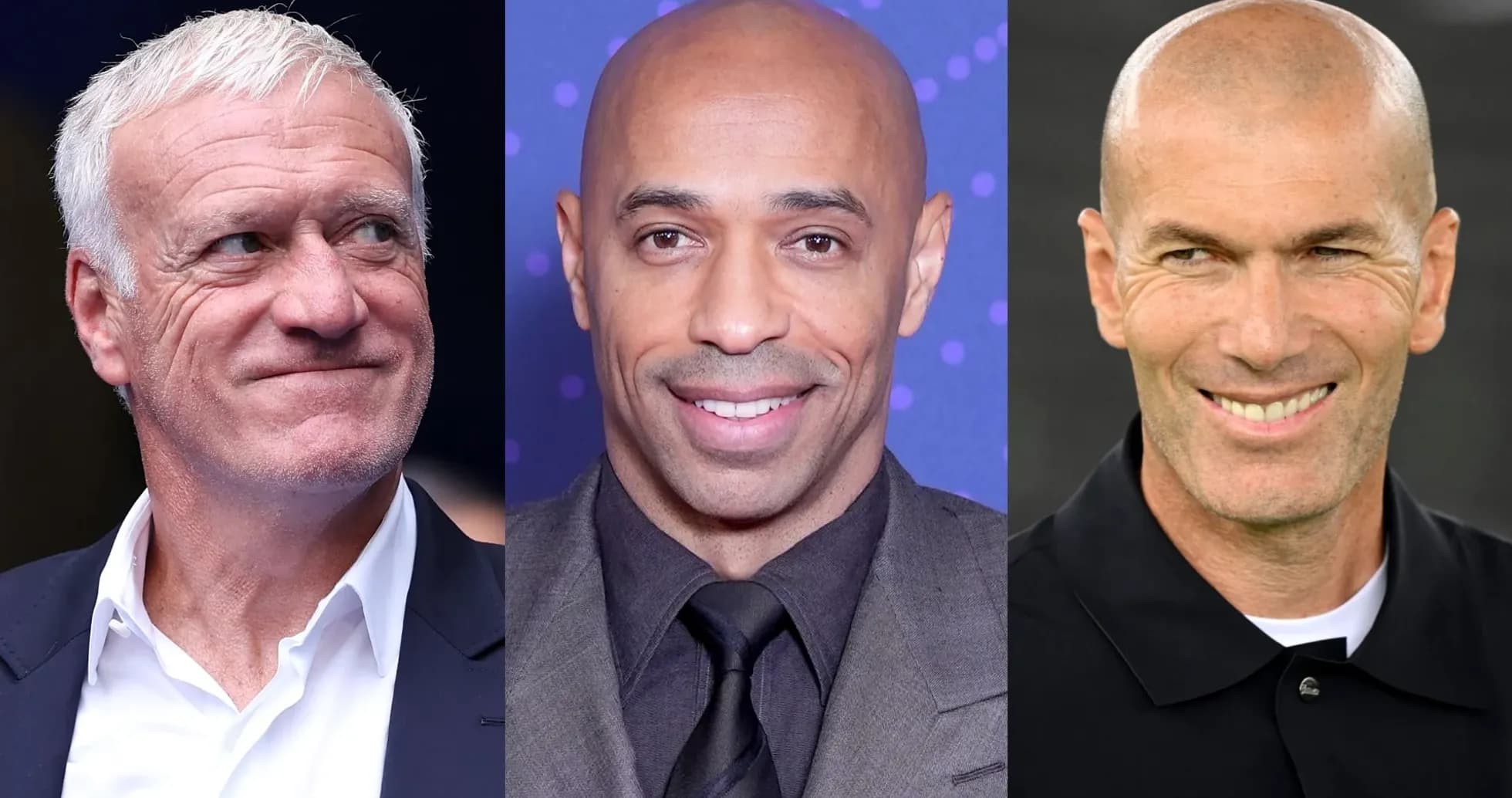 Three prominent football figures posing together