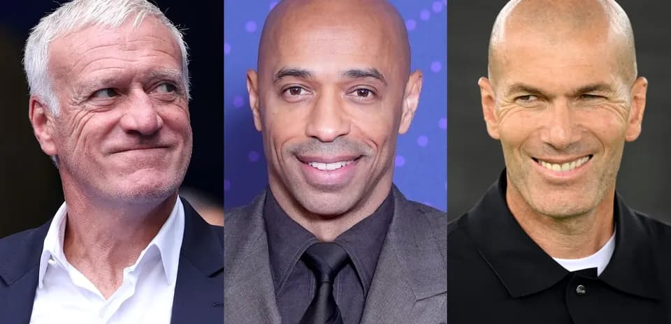 Three prominent football figures posing together