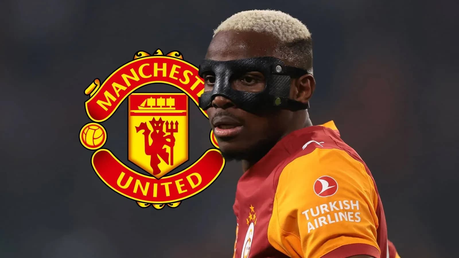 Player wearing mask during match with club logo