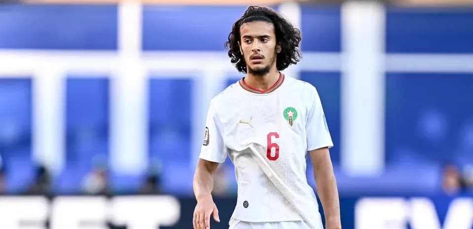 Player wearing Morocco kit during a match