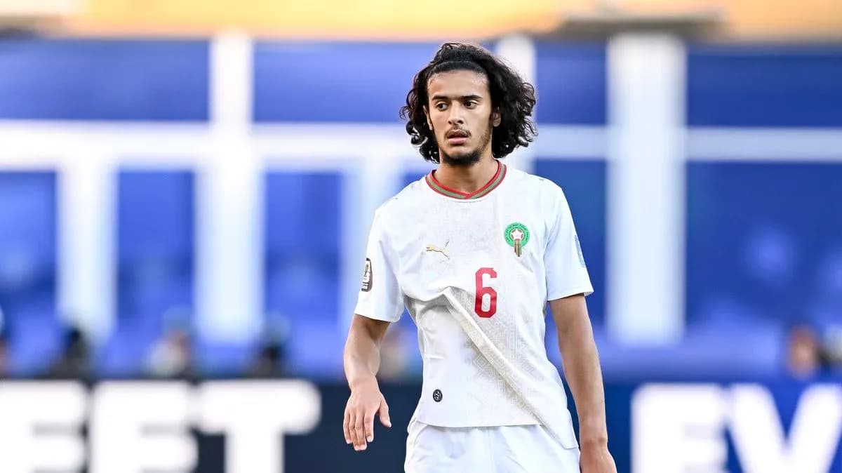 Player wearing Morocco kit during a match