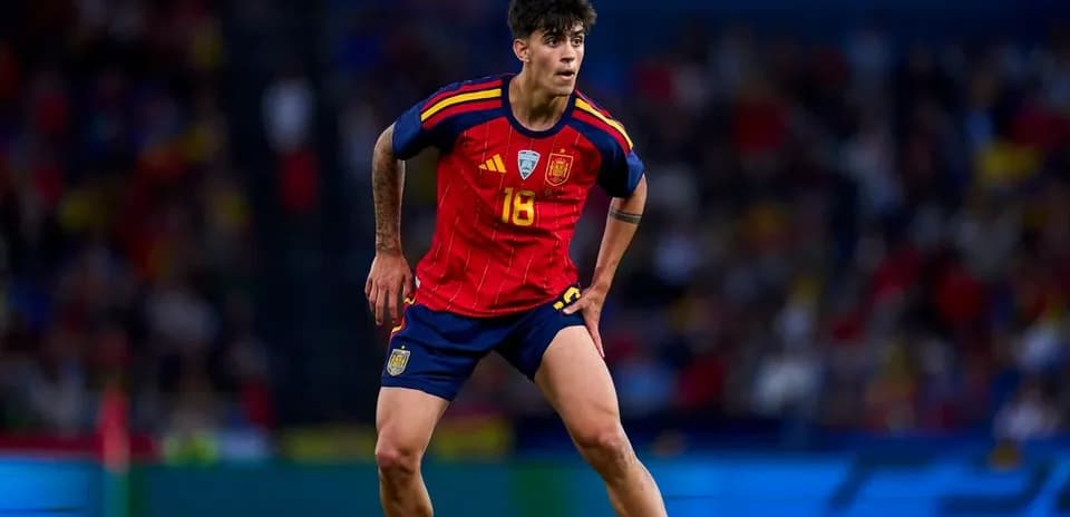 Player wearing Spain kit during a match
