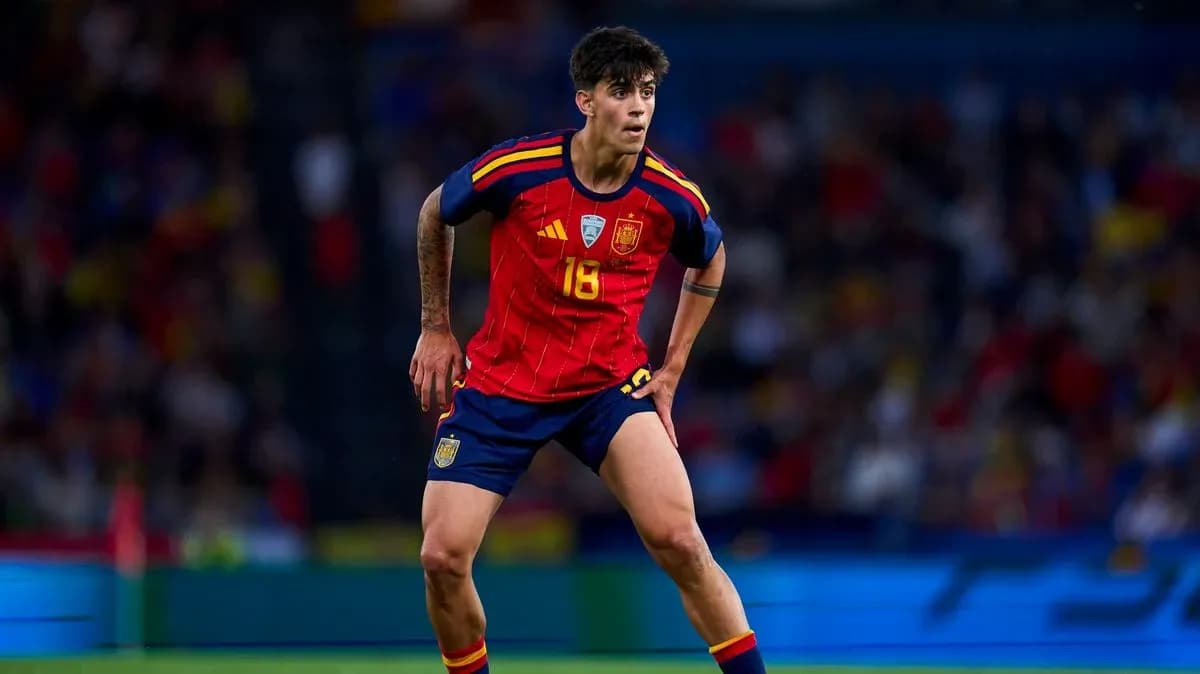 Player wearing Spain kit during a match