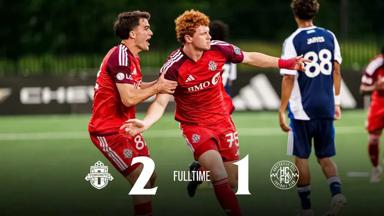 Toronto FC players celebrating victory over Connecticut FC