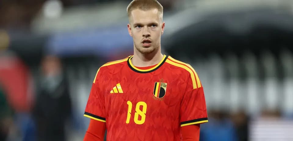 Player wearing Belgium national team jersey during match