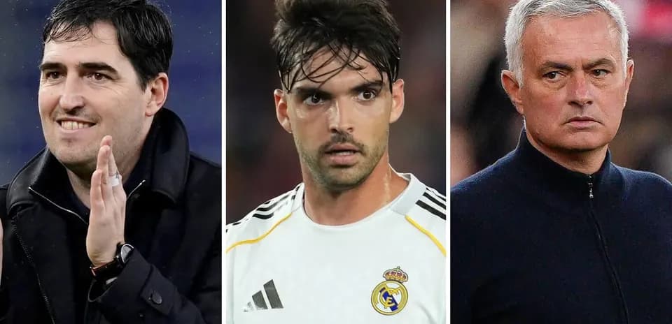 Three football figures: coach, player, and manager