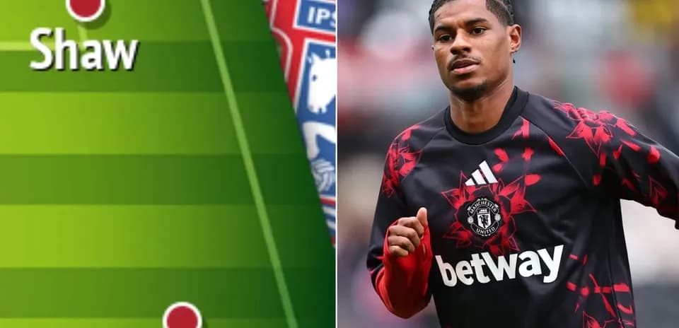 Marcus Rashford warming up before the match