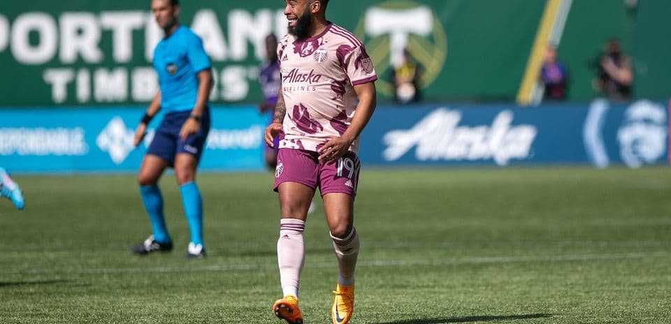 Player celebrating during Portland Timbers II match
