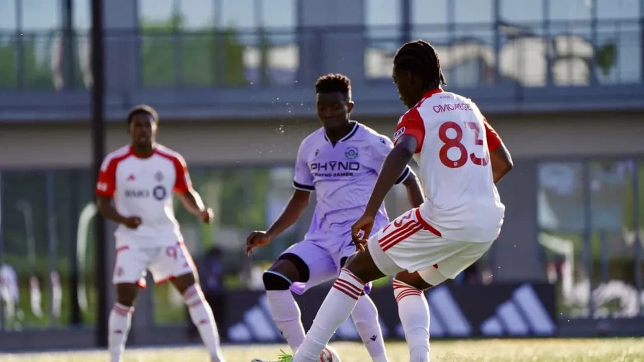 Players competing during Huntsville City match