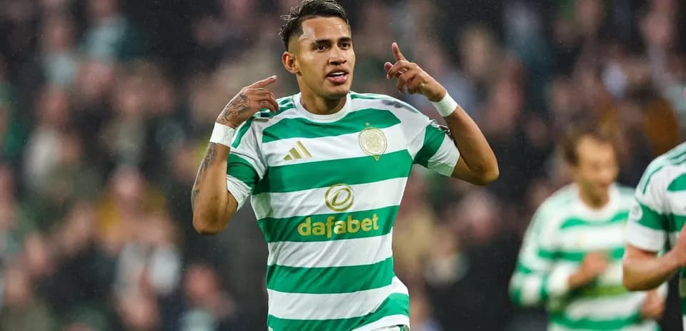 Celtic player celebrating a goal during match