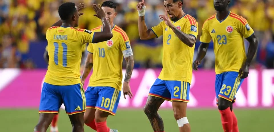 Colombian players celebrating during a match