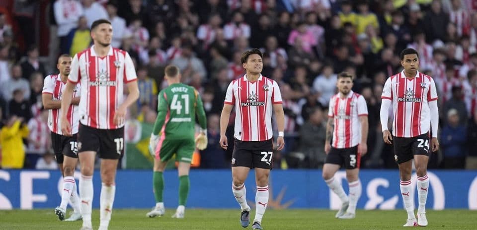 Southampton players walking off the field after match